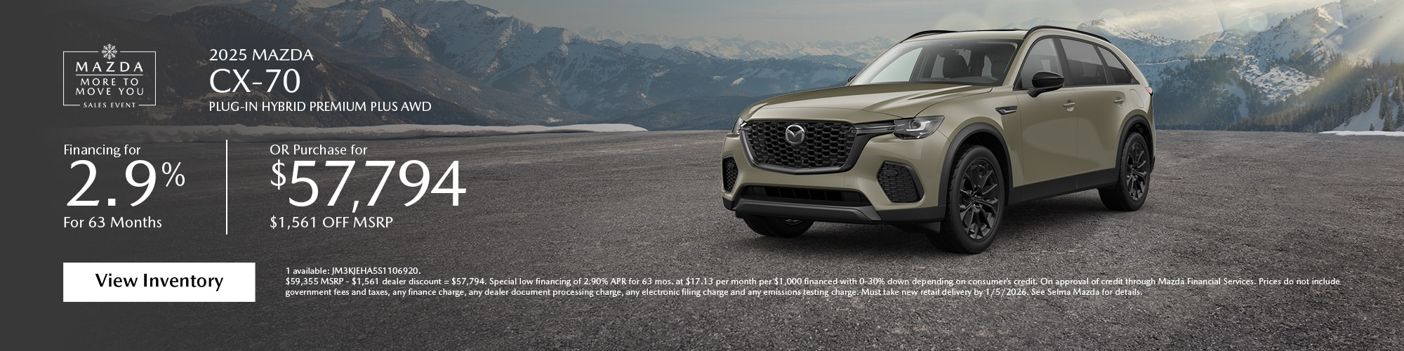 2026 Mazda Mazda CX-70 PHEV in Selma